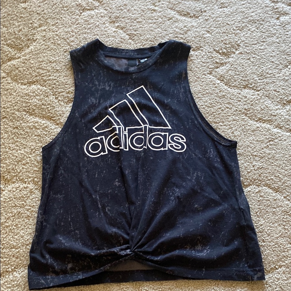 Adidas Black Twist Front Tank
